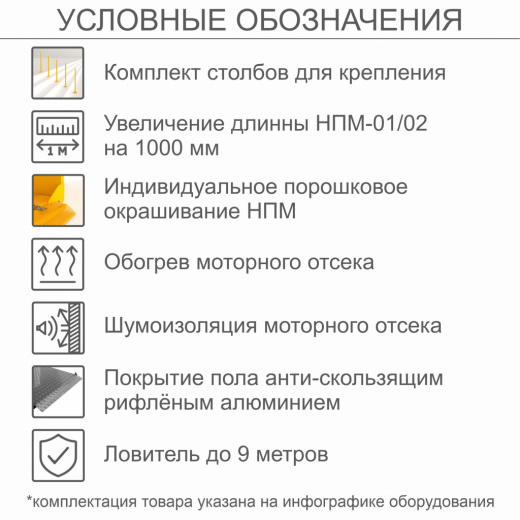 Наклонный подъемник для инвалидов по ТУ НПМ-01, с столбов для крепления, с увеличеной длиной на 1000 мм , с индивидуальным порошковым окрашиванием, с покрытием пола анти-скользящим рифлёным алюминием, с ловителем до 9 метров